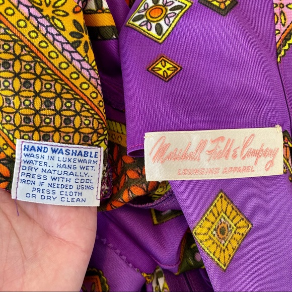 Vintage 60s 70s Marshall Fields Boho Print Dress - Picture 8 of 8